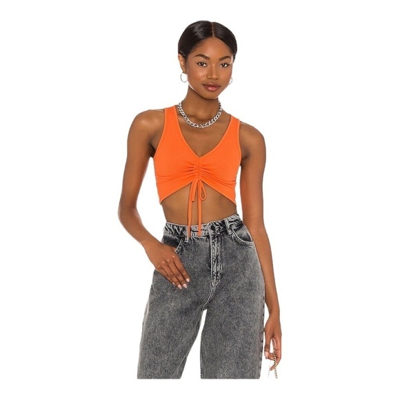 By Dyln Tops - NEW By.Dyln Cropped Tank Top Viper Orange Small